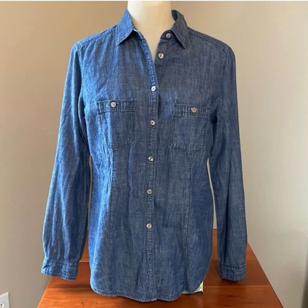 LOFT Denim Blue Button-Up Shirt
